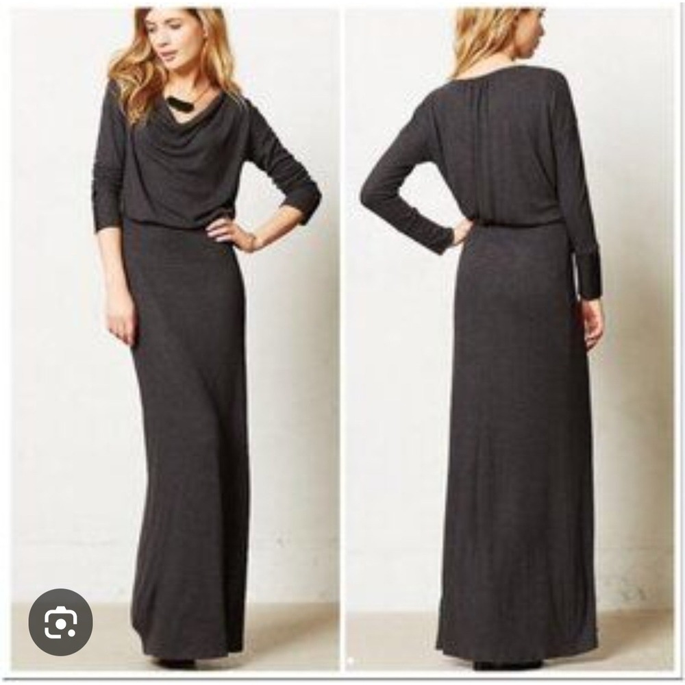 Bordeaux Gray‎ Sz Small Maxi Long Sleeve Dress.C73